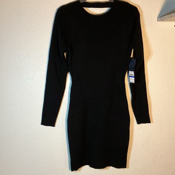 Rachel Rachel Roy Womens Knit Open Back Bodycon black Dress Women's M work - Picture 2 of 6